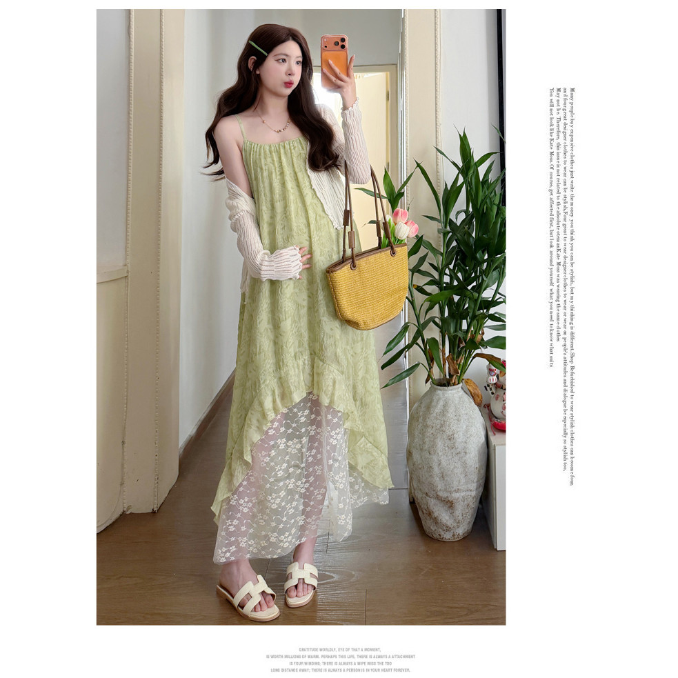 Bộ đồ bà bầu Váy bó hoa mùa hè + Bộ đồ hai mảnh Cardigan