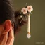 Mẫu kẹp tóc filigree nhung hoa cổ điển, phong cách Trung Quốc Hanfu đẹp với mũ đội đầu cuộn dây sườn xám
