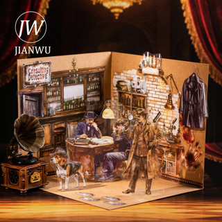 JIANWU Nhà Hát Châu Âu Series Nhân Vật Vintage Phong Cảnh Chất Liệu Cắt Dán PET Miếng Dán Sách Sáng Tạo DIY Tạp Chí Văn Phòng Phẩm