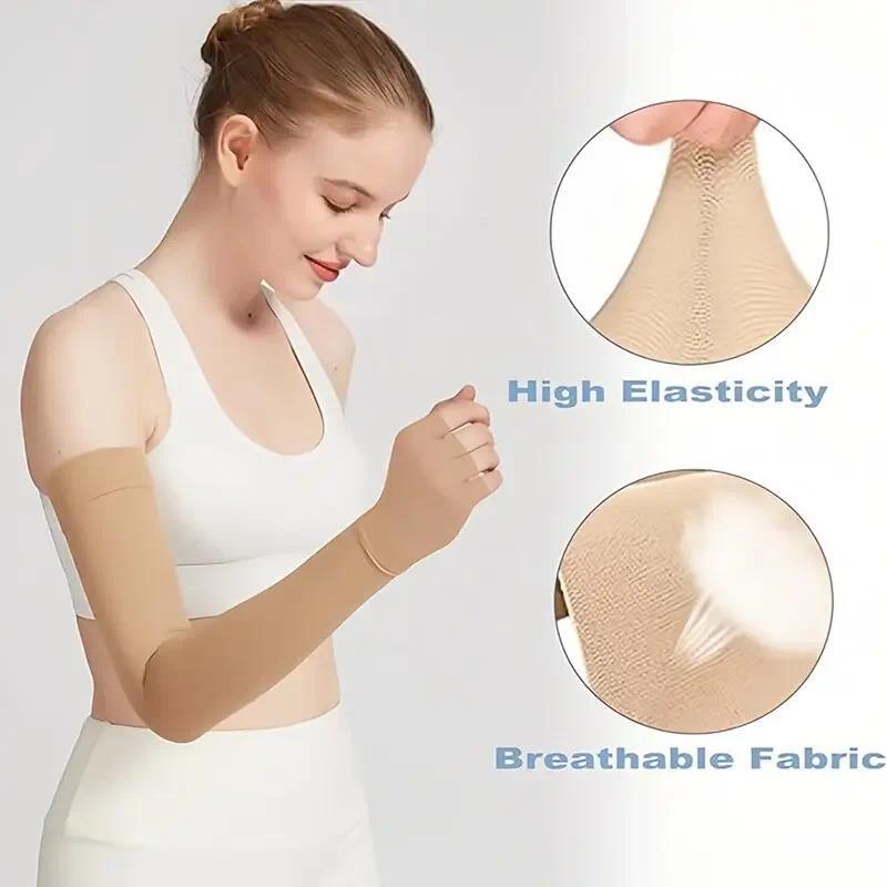 Tay nén tay Phù bạch huyết Co giãn thoáng khí Tay dài áp lực dài để bảo vệ thể thao Giảm đau sưng tấy
