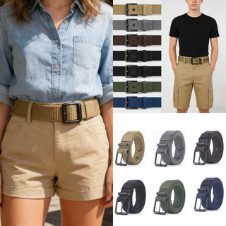 Thắt lưng bằng nylon,Dây thắt lưng khóa chốt, Dây bện vải Nylon thiết kế sang trọng đơn giản, Dây thắt lưng dệt thông thường đa năng dành cho nam giới