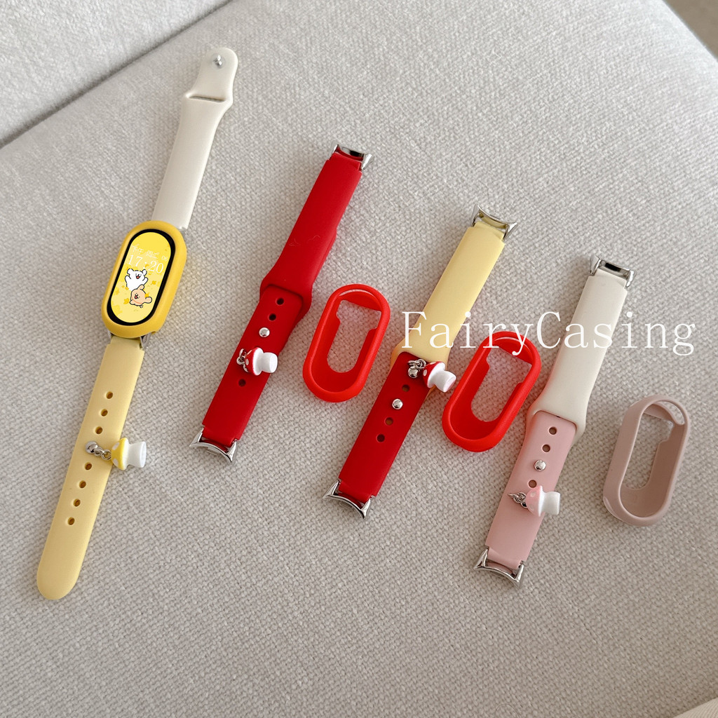 Ốp Lưng + Dây Đeo Silicon Cho Xiaomi Mi Band 10 9 8 Nfc Dây Đeo Tay Cao Su NFC Dây Đeo Tay Cho Mi Band 10Ceramic Phụ Kiện