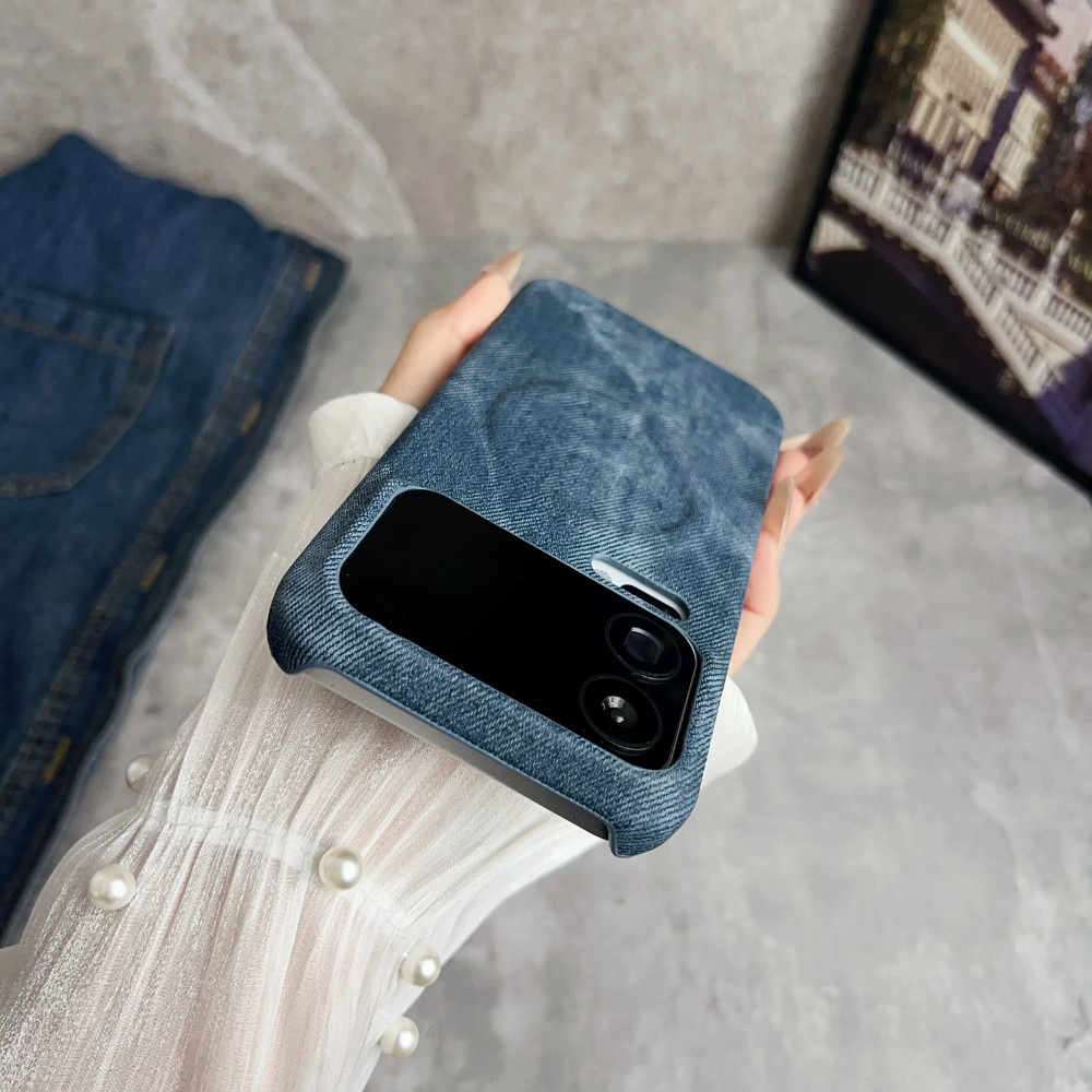 Ốp điện thoại từ tính họa tiết Denim cổ điển cho Xiaomi 17 15 14 Pro Max Ultra Half-Wrapped Hard PC Vỏ thời trang chống rơi