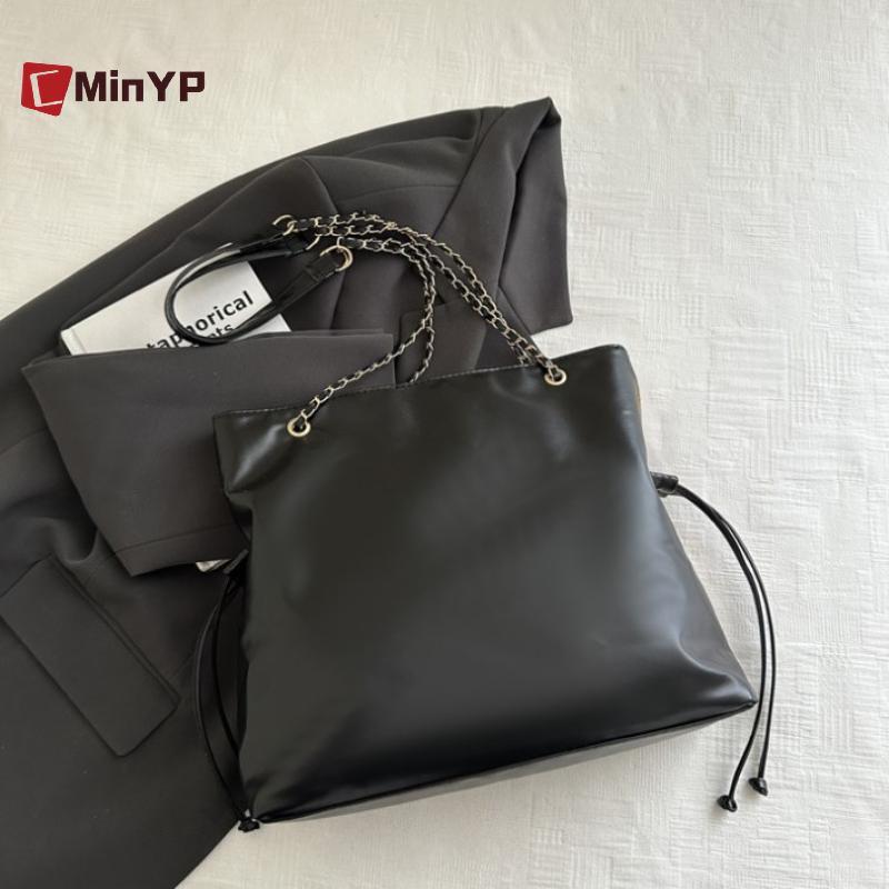 CMinYP Hợp Thời Trang Da Lộn Họa Tiết Vintage Dây Xích Xô Túi Màu Sắc Tương Phản Túi Đeo Vai Vinh Quang