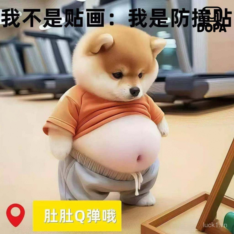 Bán Chạy Con Chó Con Người Bụng Lớn Pinch Âm Nhạc Dễ Thương Sáng Tạo Giải Nén Đồ Chơi Mũm mĩm Shiba Inu Xe Chống Va Chạm Miếng Dán Nhà