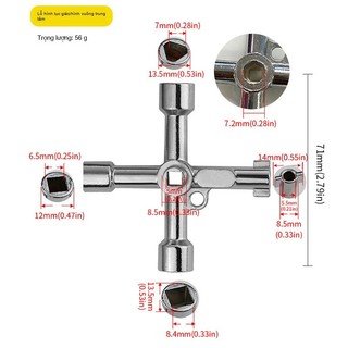 Chìa khóa đa kích thước chữ thập/tam giác Chìa Khóa Đa Năng, Đa Kích thước Cruciform, Tam Giác, Lỗ Vuông