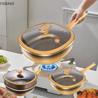 [FSBAKE] Nồi chống dính bằng hợp kim titan có nắp Chảo rán chống dính Chảo titan để nấu ăn với tay cầm giữ mát tiện dụng để nấu nướng nướng KCB