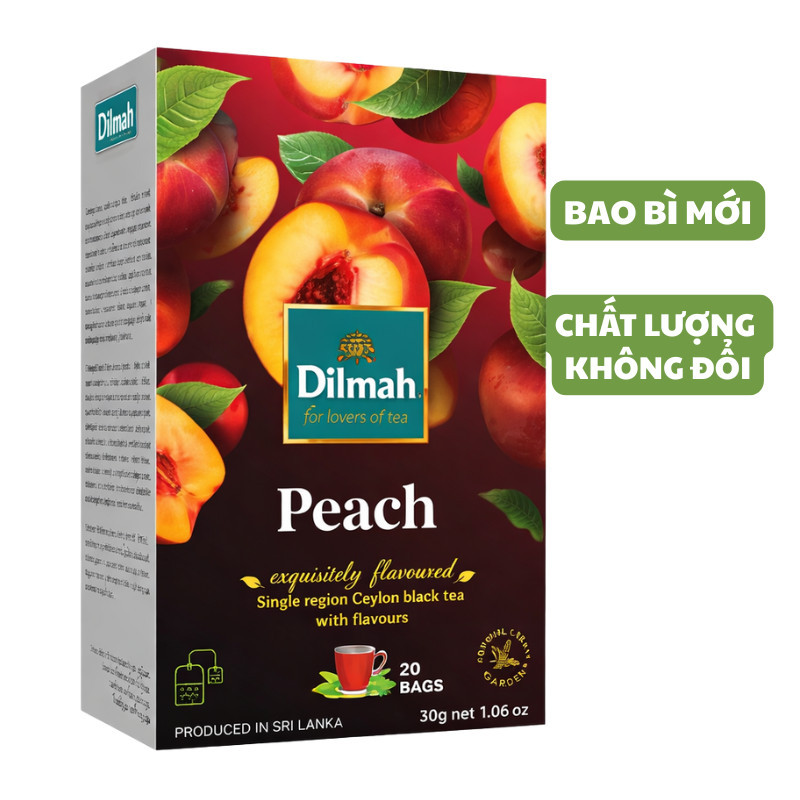 Trà Dilmah Đào – Peach 30g (1.5g x 20 túi) Hương Đào Ngọt Dịu, Vị Trà Đậm Đà Cho Ly Trà Thơm Ngát