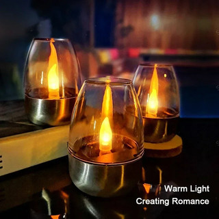 Đèn nến LED năng lượng mặt trời - Không cháy có thể sạc lại chống nước cho trang trí tiệc cưới trong vườn