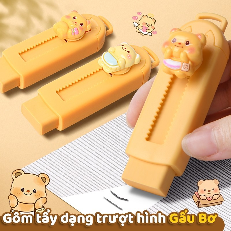 Cục tẩy sáng tạo có thể thu vào – Thiết kế độc đáo tiện dụng với set 6 cái, tẩy bút chì nhanh, ít vụn