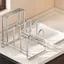 Giá đỡ nắp nồi DONOVANQQ, Giá đỡ thớt chống gỉ nhiều lớp, Thép không gỉ đa chức năng có khay thoát nước Tủ sắp xếp Thớt ổn định