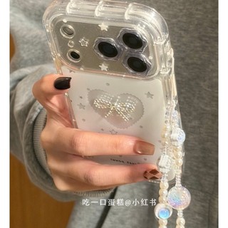 Khung Gương Hoa Sang Trọng Màu Trắng Toàn Màn Hình Ngôi Sao Nhỏ Rỗng Tình Yêu Ốp lưng Thích Hợp Cho iPhone17 16 15 14 13 Pro Max Chống Sốc Bảo Vệ Camera Ốp Lưng Cứng Chống Rơi