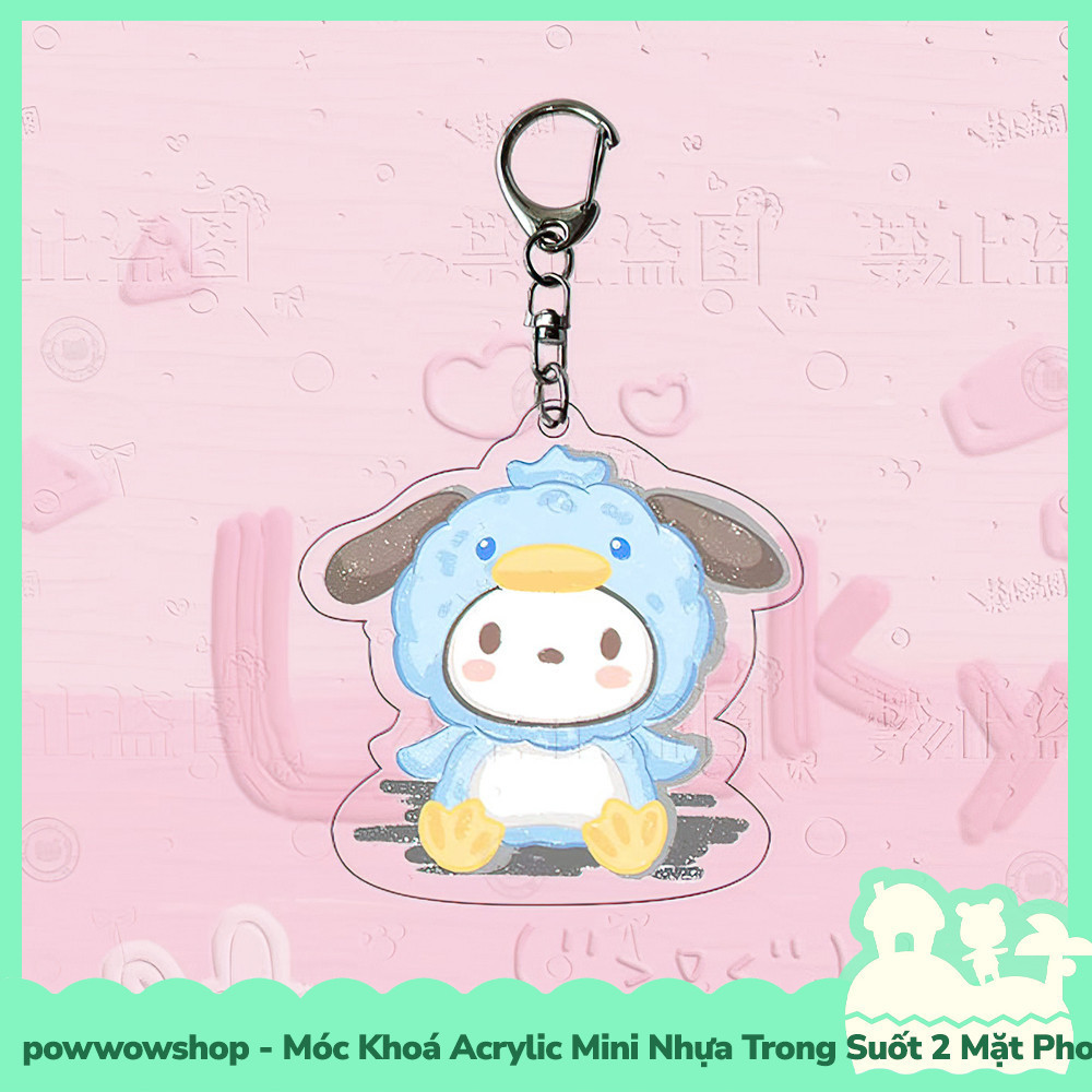 [Sẵn VN - Hỏa Tốc] Móc Khoá Nhựa Mini Trong Suốt Acrylic 2 Mặt Phong Cách Nhân Vật Hoạt Hình Chibi Sanrio Teddy