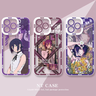 Anime Chainsaw Man Reze Denji Vỏ Cho Iphone 16E 6 6S 7 8 Plus SE 2 3 4 X XS 11 12 13 Pro 13 Vỏ Điện Thoại Di Động Mini Họa Tiết Trong Suốt Chống Sốc Mềm Mắt Thiên Thần Silicon