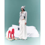 SoDópe.Club – Corset dạ tweed kim sa cúp ngực, Áo khoác blazer dạ kim sa Olaf Coat & Quần dài ống rộng trắng Candy Pants — ảnh 4