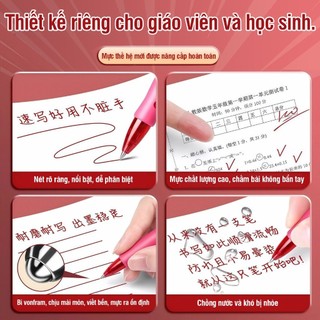 Bút bi đỏ dùng cho học tập, ngòi 0.5mm chính xác - Combo 30 bút gel viết mượt mà, chất liệu cao cấp bền đẹp