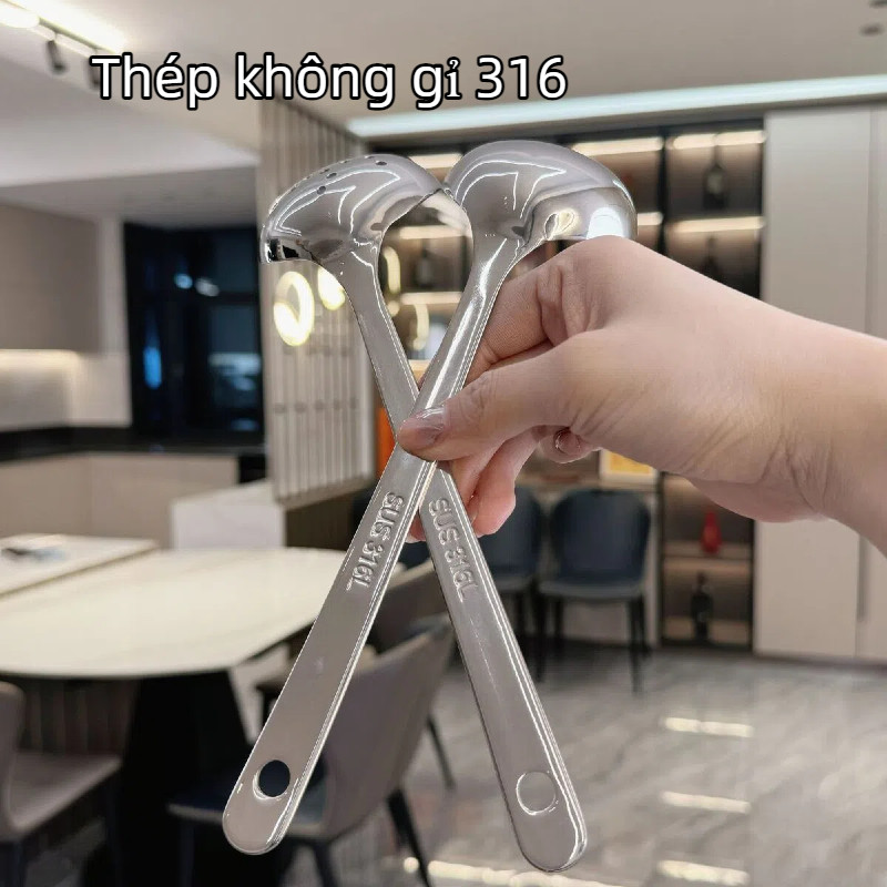 Muôi Vớt Inox 316 Bóng Gương, Dày Dặn Chắc Tay - Muôi Lẩu, Muôi Canh Nhà Bếp Cao Cấp