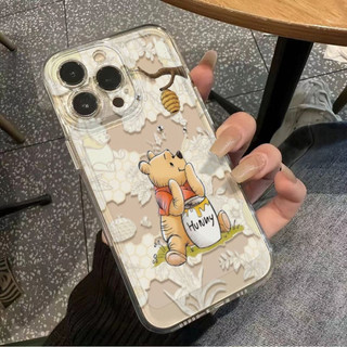 Ốp điện thoại Winnie the Pooh dễ thương cho iPhone 17Air / 16 / 15PLUS / 14 / 13pro Max / 12 / 11 / X / XS / 7 / 8, cá tính sáng tạo. Vỏ trong suốt, chống thấm nước, chống sốc, vỏ bảo vệ