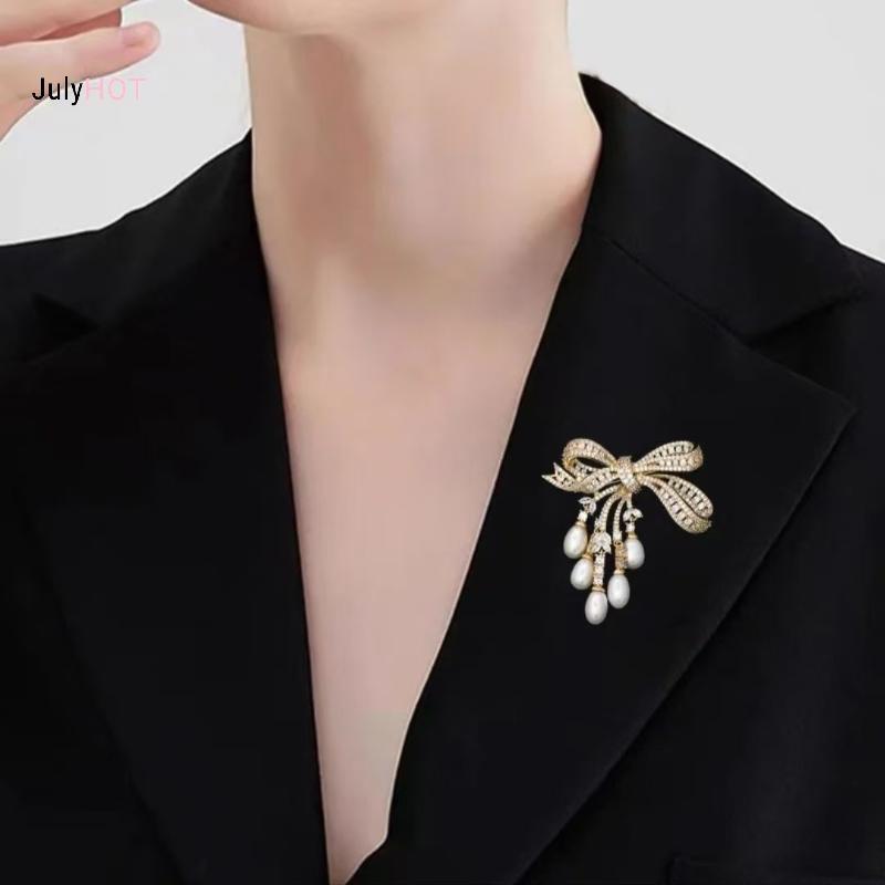 Trâm cài tóc handmade zircon ngọc trai sang trọng, phù hợp làm corsage hoặc quà tặng