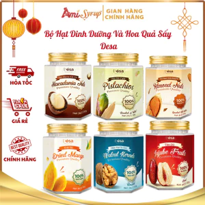 Bộ Hạt Dinh Dưỡng Và Hoa Quả Sấy Desa Lọ Nhựa Lục Giác Sang Trọng Làm Giỏ Quà Biếu Cao Cấp