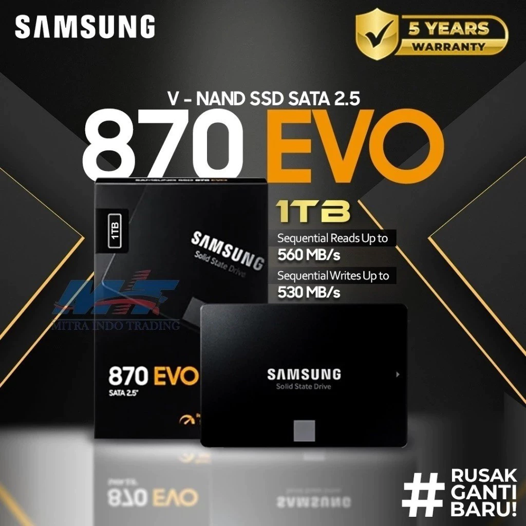 Ổ cứng thể rắn Samsung 870 EVO 500GB / 1TB- Ổ cứng thể rắn tích hợp 2,5 Inch, Bộ nhớ Flash NAND 3D,
