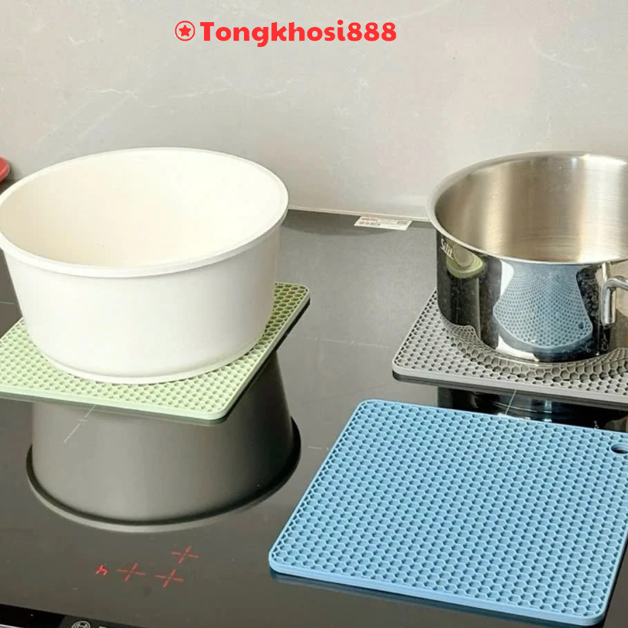 Miếng Lót Nồi Silicon 17cm Cách Nhiệt Hình Tổ Ong T2