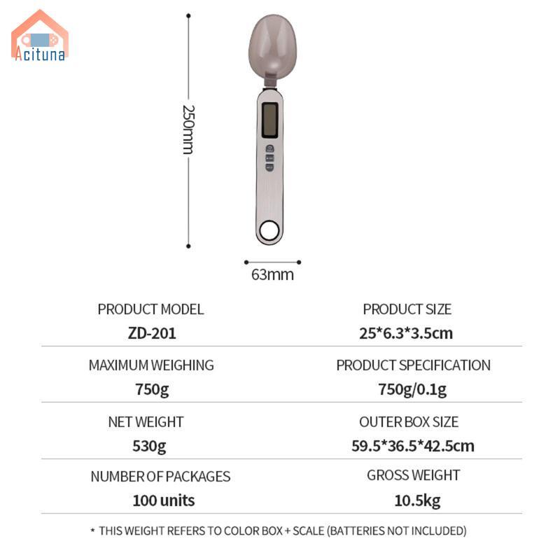 Cân Thìa Kỹ Thuật Số 0.5G-500G Đơn Vị Hỗ Trợ Chính Xác G / Cân Thực Phẩm Có Thể Tháo Rời Thìa Đo Cho Đầu Bếp Trà
