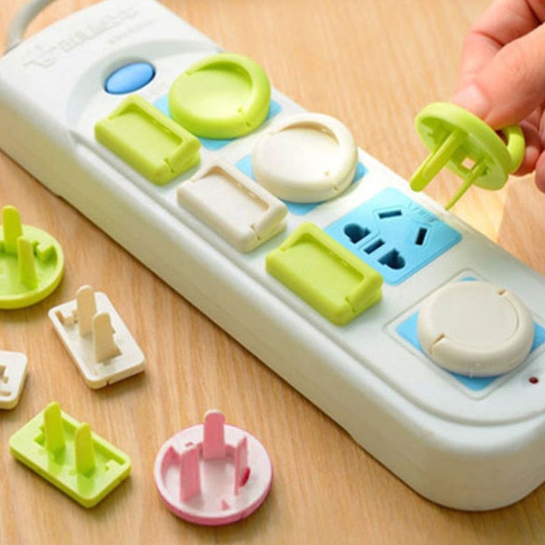 Nút Bịt Ổ Cắm Điện Chống Giật 2 Chân 3 Chân An Toàn Cho Bé Nhựa ABS Cách Nhiệt Điện