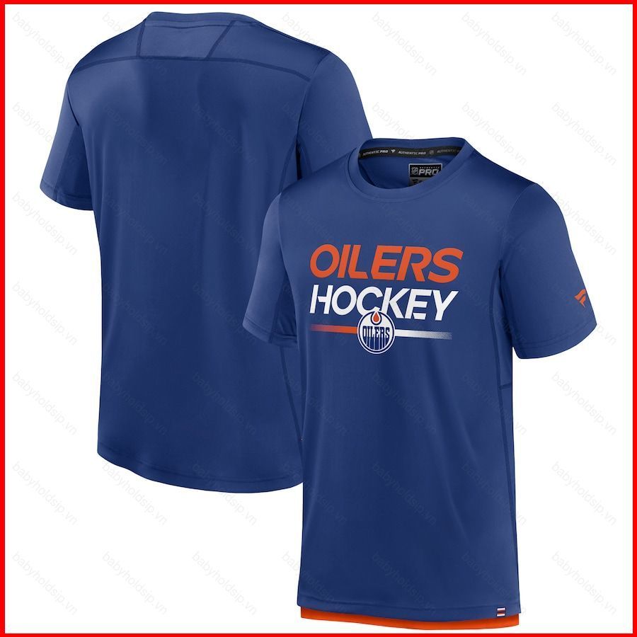BS1 2024 NHL Edmonton Oilers Áo thun khúc côn cầu màu đen tay ngắn thể thao Tee Plus Size Fan Edition SB1