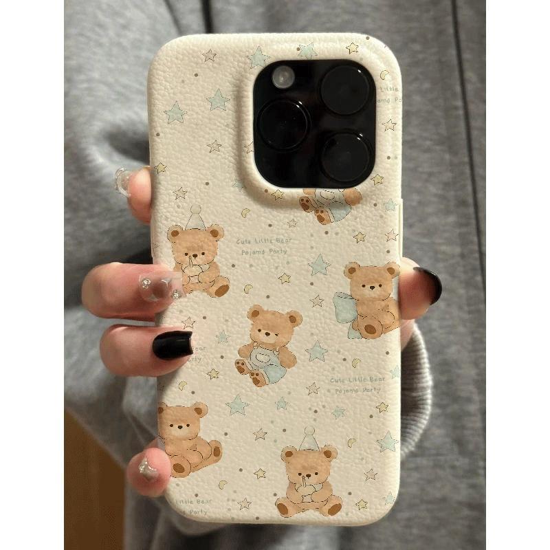 Ánh sáng nâu Cub sao cho iPhone 17 16 15 13 giả da 12p lỗ lớn 11 mềm x