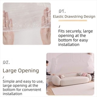 Vỏ chống bụi nội thất SEREN, Gói đàn hồi chống thấm nước Miệng Vỏ giường dùng một lần, Tấm bảo vệ Kích thước lớn Vỏ bọc toàn bộ dùng một lần Vỏ chống bụi Bảo vệ giường