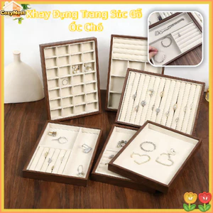 Khay Đựng Trang Sức Gỗ Óc Chó - Ngăn Chia Rõ Ràng - Trưng Bày & Tổ Chức Vòng, Nhẫn, Bông Tai