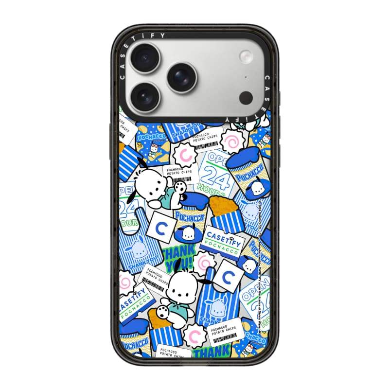 CASECASE X Pochacco Sticker Case Black / Sky Blue / Pink Fizz Candy Collection Màu sắc trong suốt cứng hút từ tính Vỏ tác động cho Apple IPhone 13 14 15 16 17Pro Max Plus Có hộp