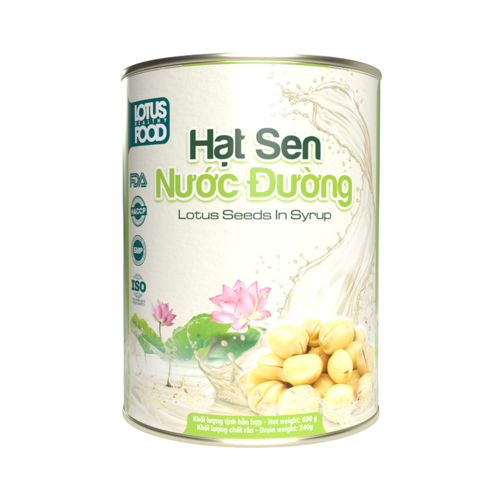 Hạt Sen Ngâm Nước Đường Lotus Hạt Sen Ngọt Bùi 600g, Hạt To Thơm Ngon Ngọt Bùi Thanh Mát