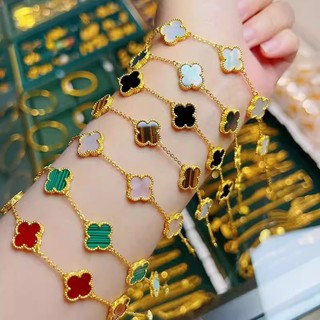 Vòng tay nữ Clover Onyx phong cách mới, sang trọng với thiết kế tinh tế - Quà tặng hoàn hảo cho bạn gái