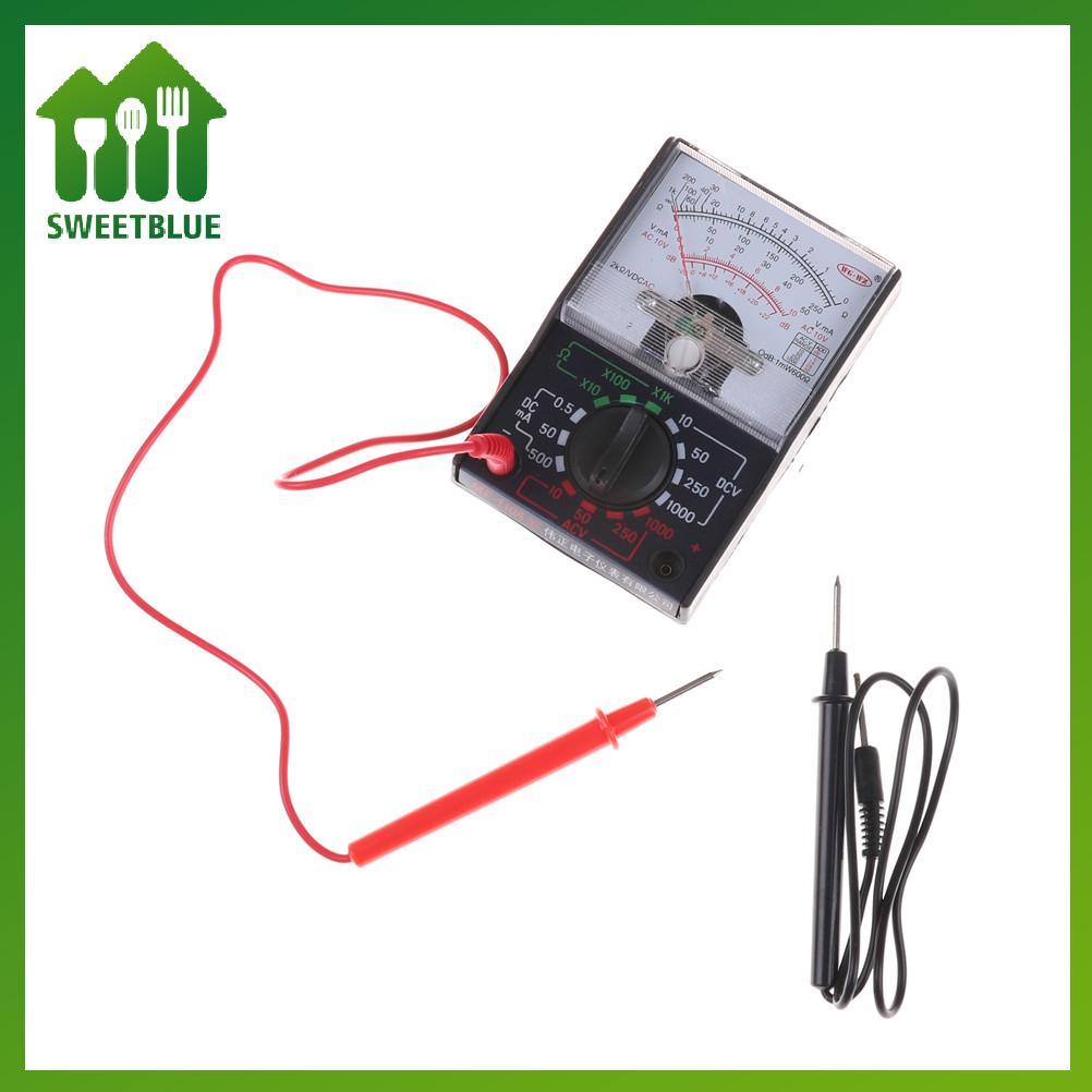SWEET DC / AC 1000V Vôn kế 250mA Ampe kế 1K Đồng hồ đo điện trở Analog Đồng hồ vạn năng n