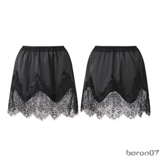Váy ngắn mùa hè cho nữ với thắt lưng thun và chi tiết ren, thiết kế satin sang trọng