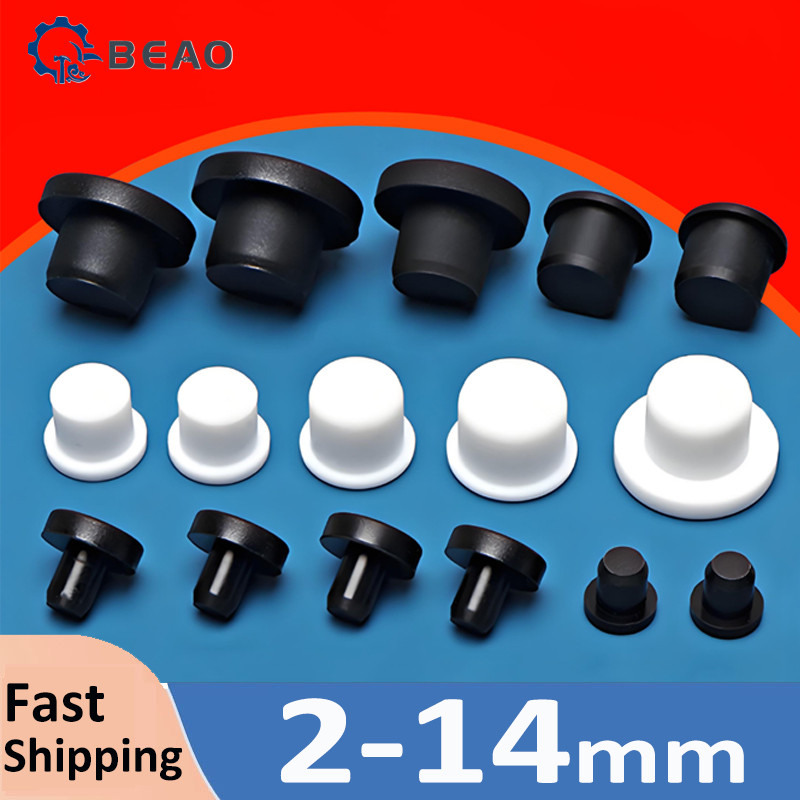 Chân Cao Su Silicon Nút Cao Su Lỗ Mũ Silicone Loại T Cắm Nút Chai Trắng / Đen Nhựa Tròn Kiểm Tra Nắp Ống