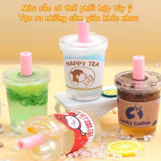 【BabyJoy】Bộ đồ chơi DIY ly trà sữa mini,Phát triển kỹ năng thực hành của trẻ em,quà sinh nhật đáng yêu
