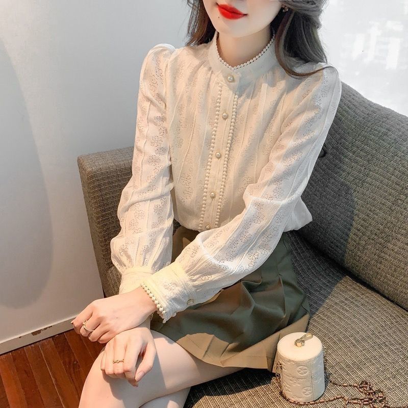 Áo sơ mi công sở nữ, viền ren, thời trang,thanh lịch,mặc đi làm đi chơi đều đẹp