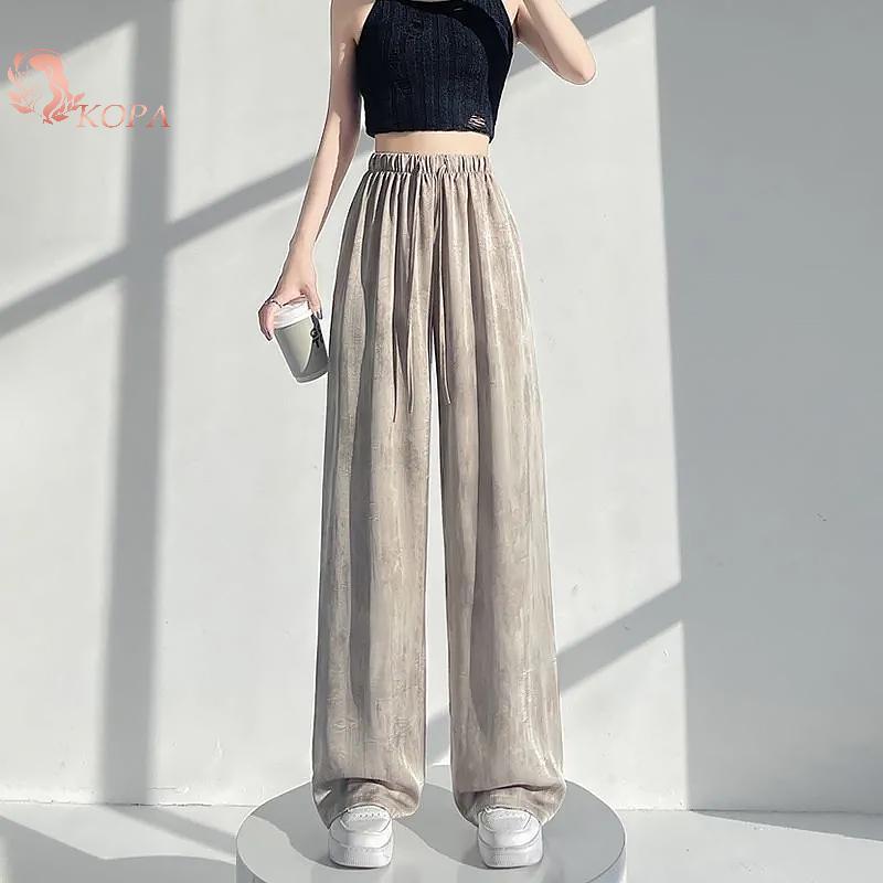 KOPA Quần Satin Nữ Thả Lòng Họa Tiết Nhuộm Tie-Dye - Voan Satanh Băng Giá VN