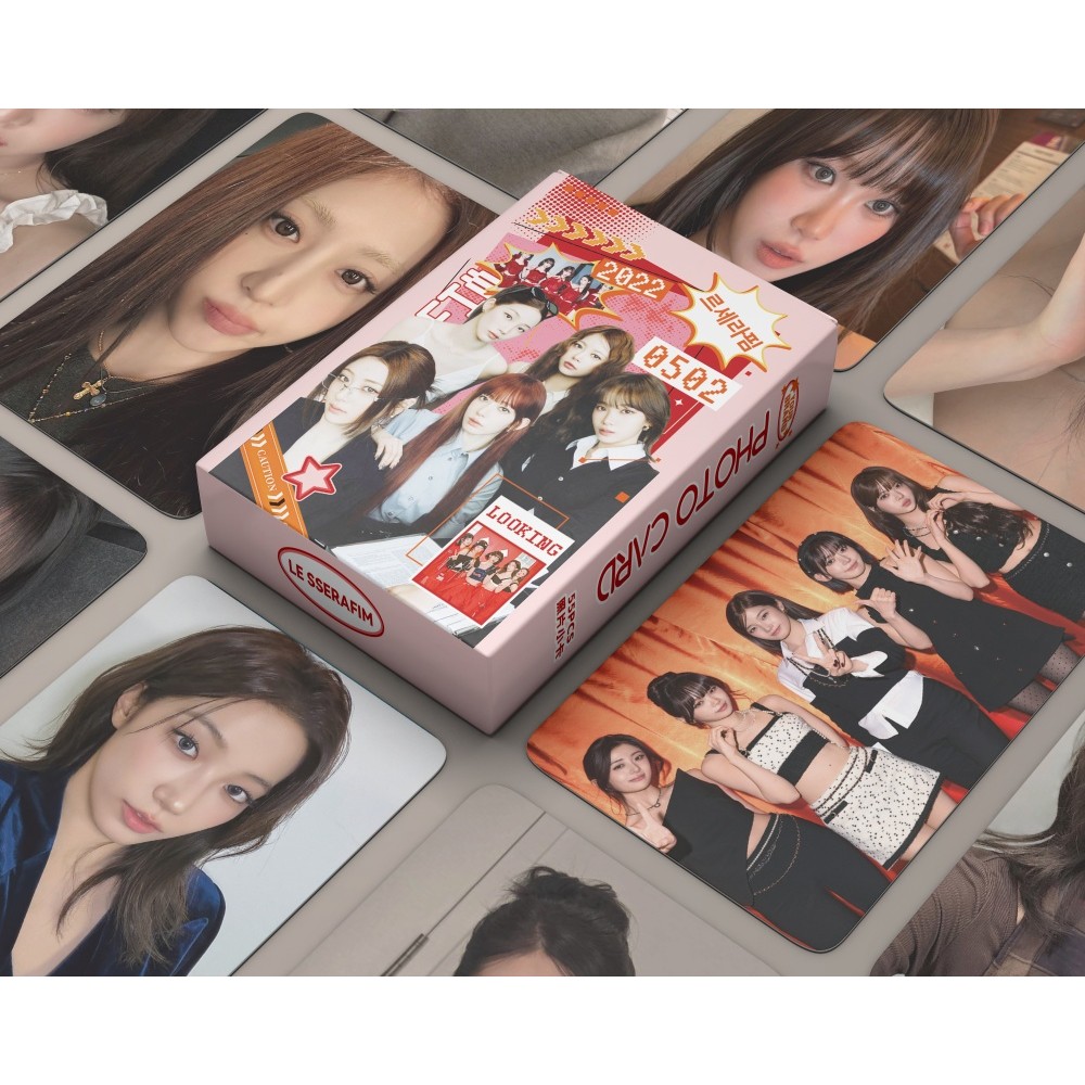 50-124 Chiếc LE SSERAFIM Laser HOLOGRAPHIC LOMO Thẻ Đêm Hoàn Hảo Dễ Dàng Album Sakura CHAEWON YUNJIN KAZUHA EUNCHAE Solo Photocards Lesserafim Hologram Bưu Thiếp YM