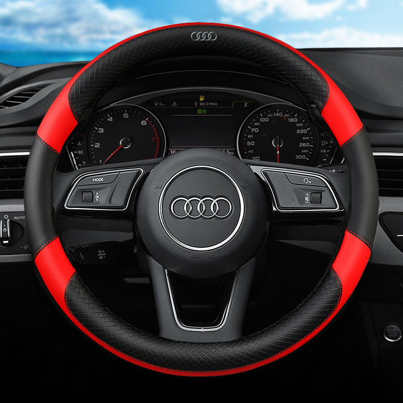 Vỏ bọc vô lăng ô tô Audi mỏng bằng da sợi nhỏ Vỏ bọc vô lăng ô tô Phụ kiện chống trượt cho A1 Q2 Q5 Q8 Q7 4L 4M Q3 8U F3 TT 8J 8S TTS 8N A3 8P 8V B6 A4 B8 B9 A6 C7