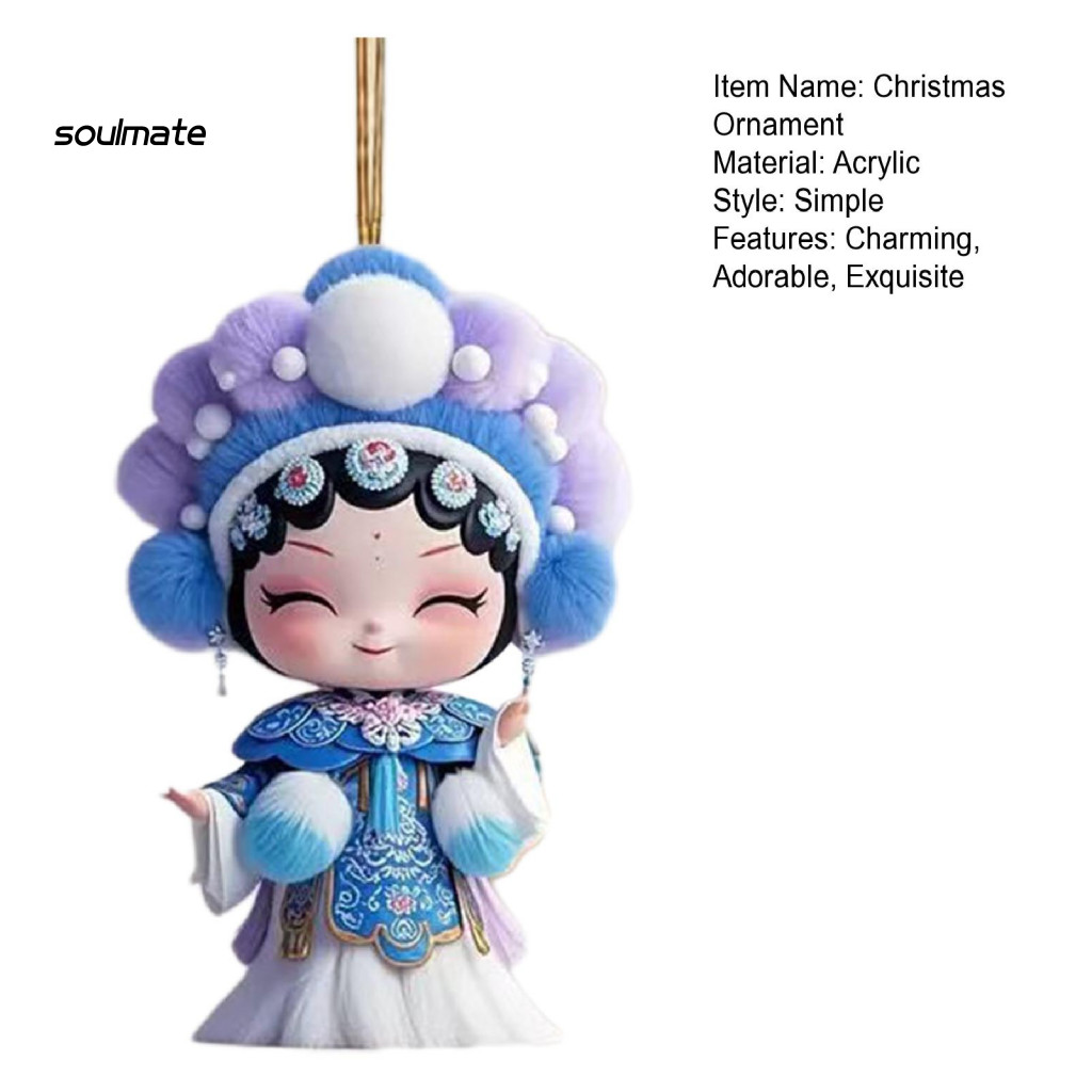 Linh hồn Đồ trang trí Giáng sinh 2D acrylic treo cây, búp bê opera Trung Quốc truyền thống, trang trí lễ hội nhà