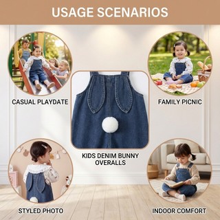Quần short Denim phong cách Hàn Quốc dành cho trẻ em Thiết kế lưng cao cho bé gái Xuân Thu