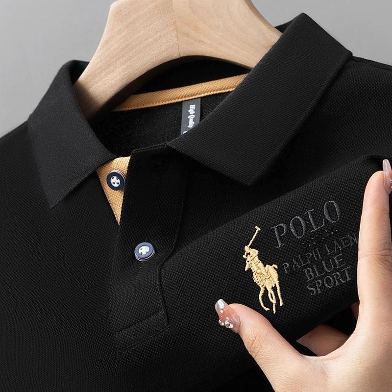 Áo sơ mi Polo thêu dáng rộng cho nam, phù hợp công sở và thời trang