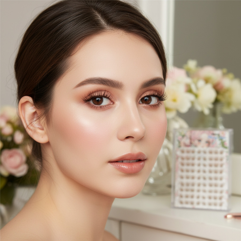 Bộ lông mi màu nâu công chúa có dây đeo trong suốt cho vẻ ngoài tự nhiên