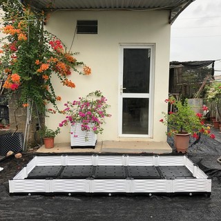 Chậu ghép thông minh 250x100x23cm nhựa HDPE/PP: kết cấu chắc, dễ lắp đặt, phù hợp mọi cây trồng.