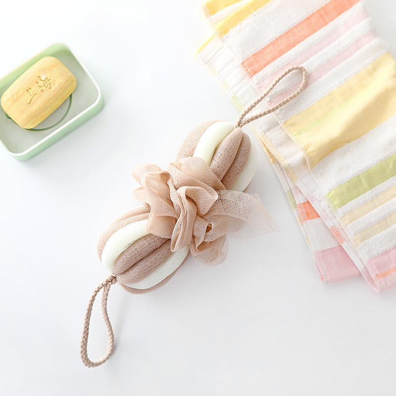 ✪Mới Kích Thước Lớn Bí Ngô Bóng Tắm Co Giãn Bóng Tắm Lưng Chà Dụng Cụ Tiện Dụng Dài Dải Tắm Siêu Mềm Hoa MCVH
