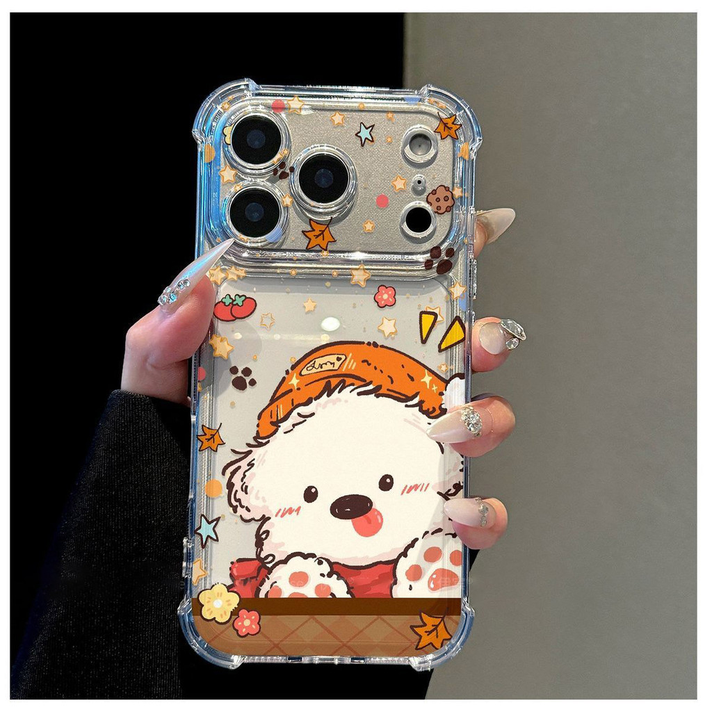 Nghịch ngợm Puppy cho 16 trường hợp iPhone 17Air Quad chống ngã 14 13 11Pro